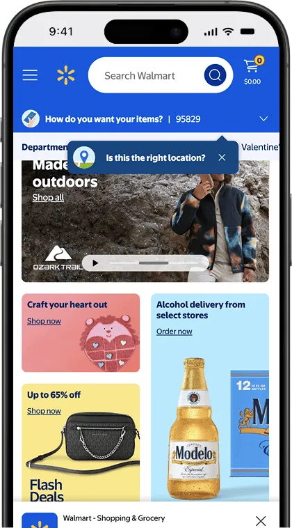 Walmart seller app interface on mobile screen